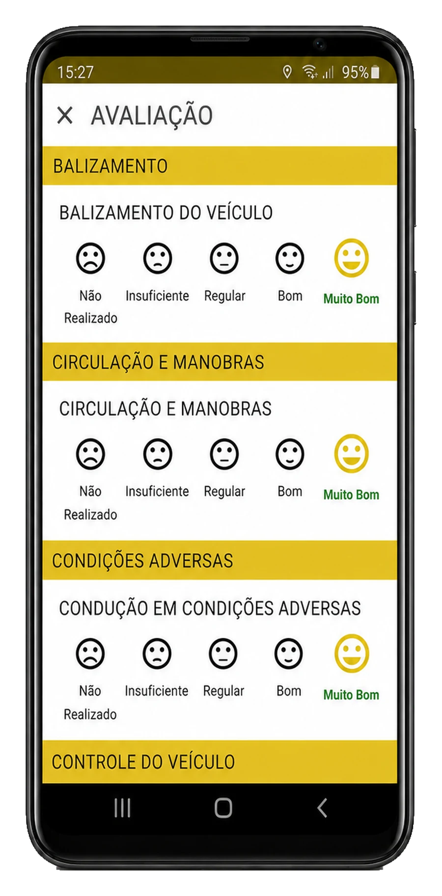 Tela do aplicativo: verificação e envio
